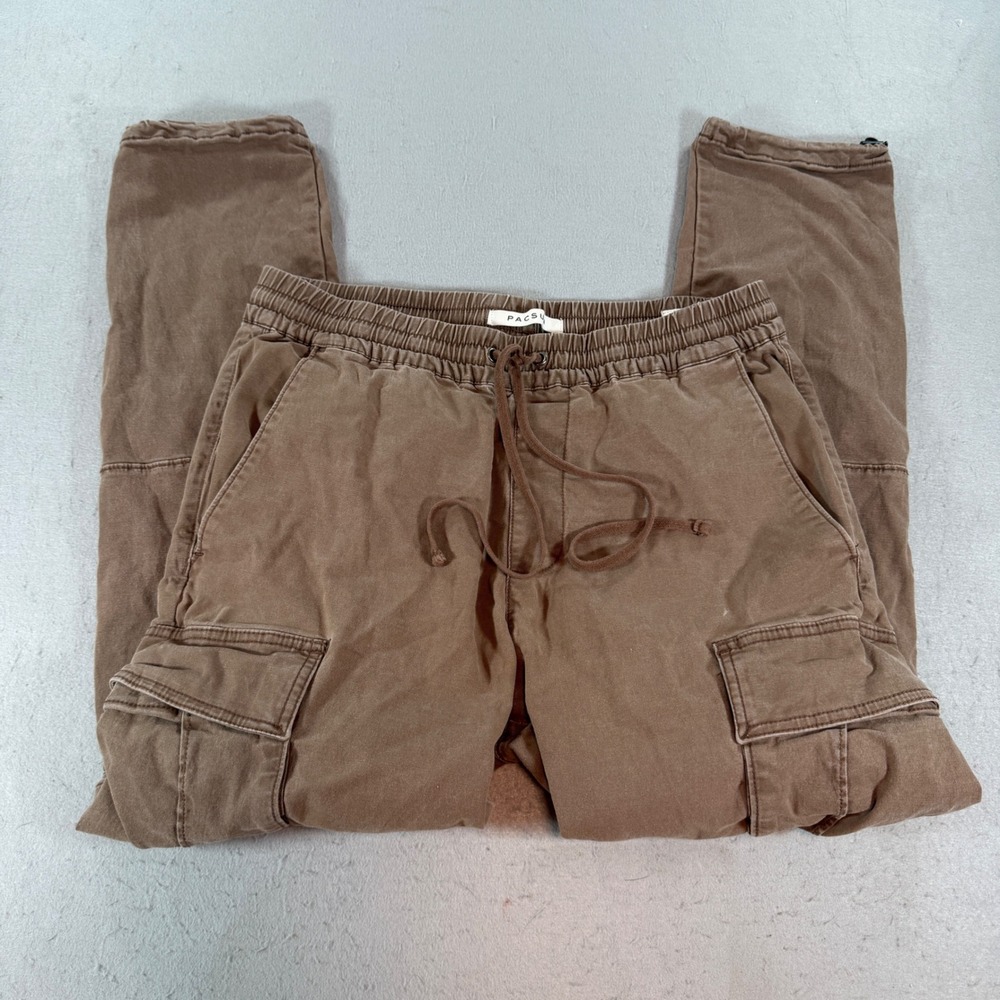 PacSun Slim Fit Cargo Pants Brown Drawstring Utility Joggers‎ Men's Medium